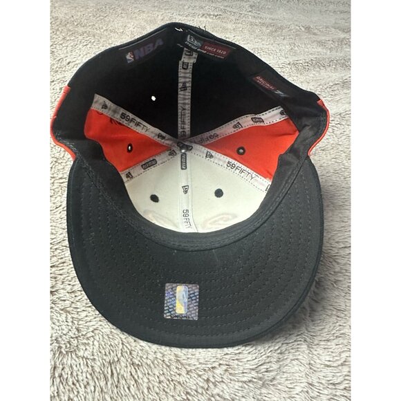 New York Knicks Hat Cap Fitted 7 1/2 White Orange Area Code 212 NBA New Era New - Picture 7 of 12